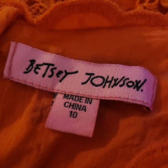 Betsey Johnson Red Eyelet Dress Sz 10 - Picture 9 of 11